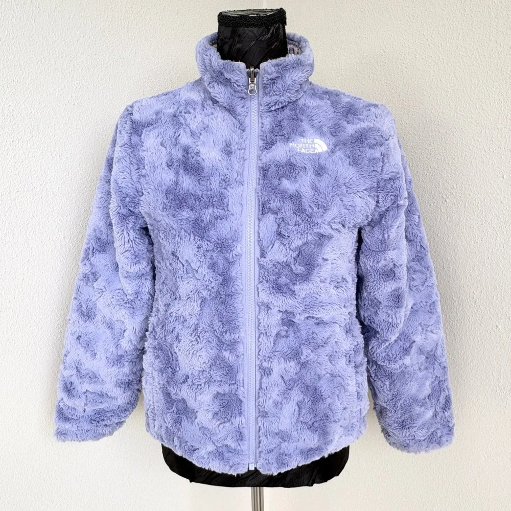 The‎ North Face Reversible Fleece Jacket, Girls M (10/12) Purple Floral